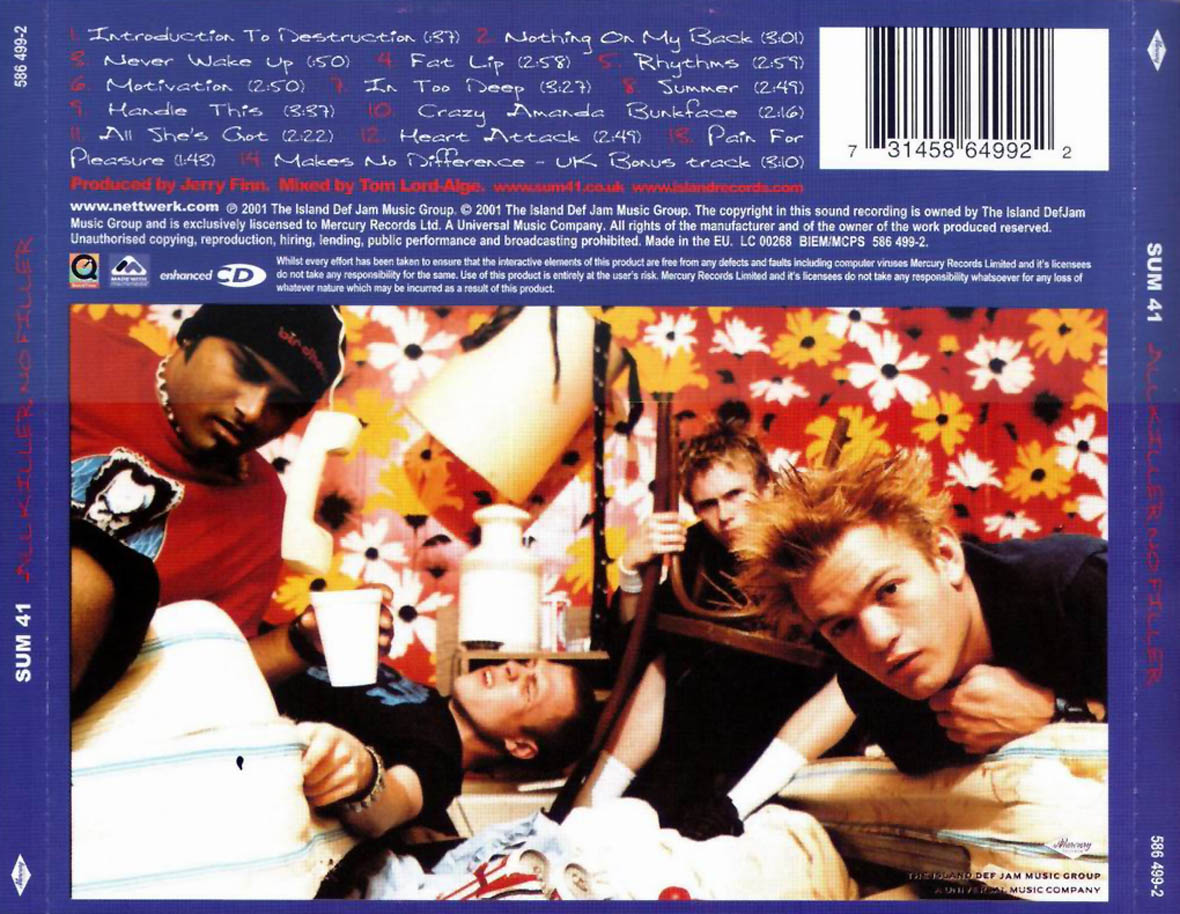 Sum 41  All killer no filler  back [EU]